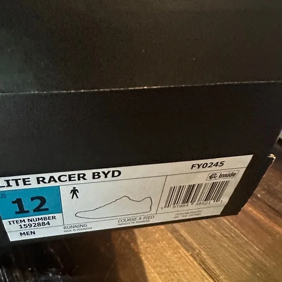New With Tags Adidas Lite Racer shoes size 12 men l - Picture 7 of 9